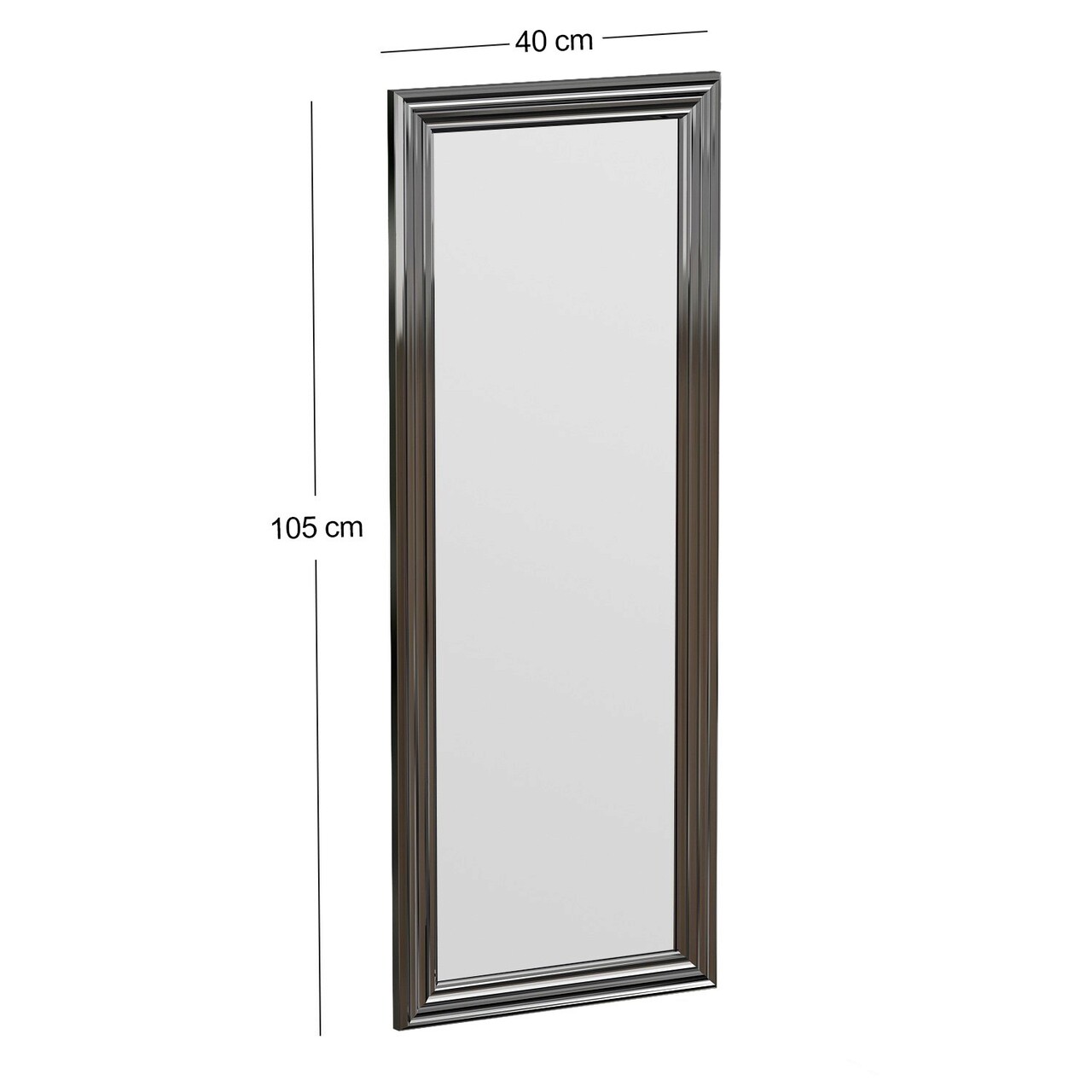 Oglinda decorativa, Siam, Smooth, 40x105x3 cm, MDF , Argintiu
