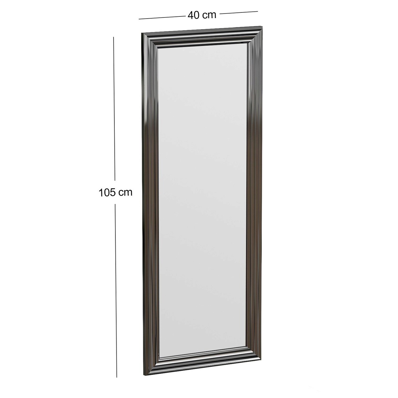 Oglinda Decorativa, Siam, Smooth, 40x105x3 Cm, MDF , Argintiu