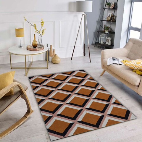 Covor Combs Bedora, 80×150 cm, 100% lana, multicolor, finisat manual Bedora imagine 2022 by aka-home.ro