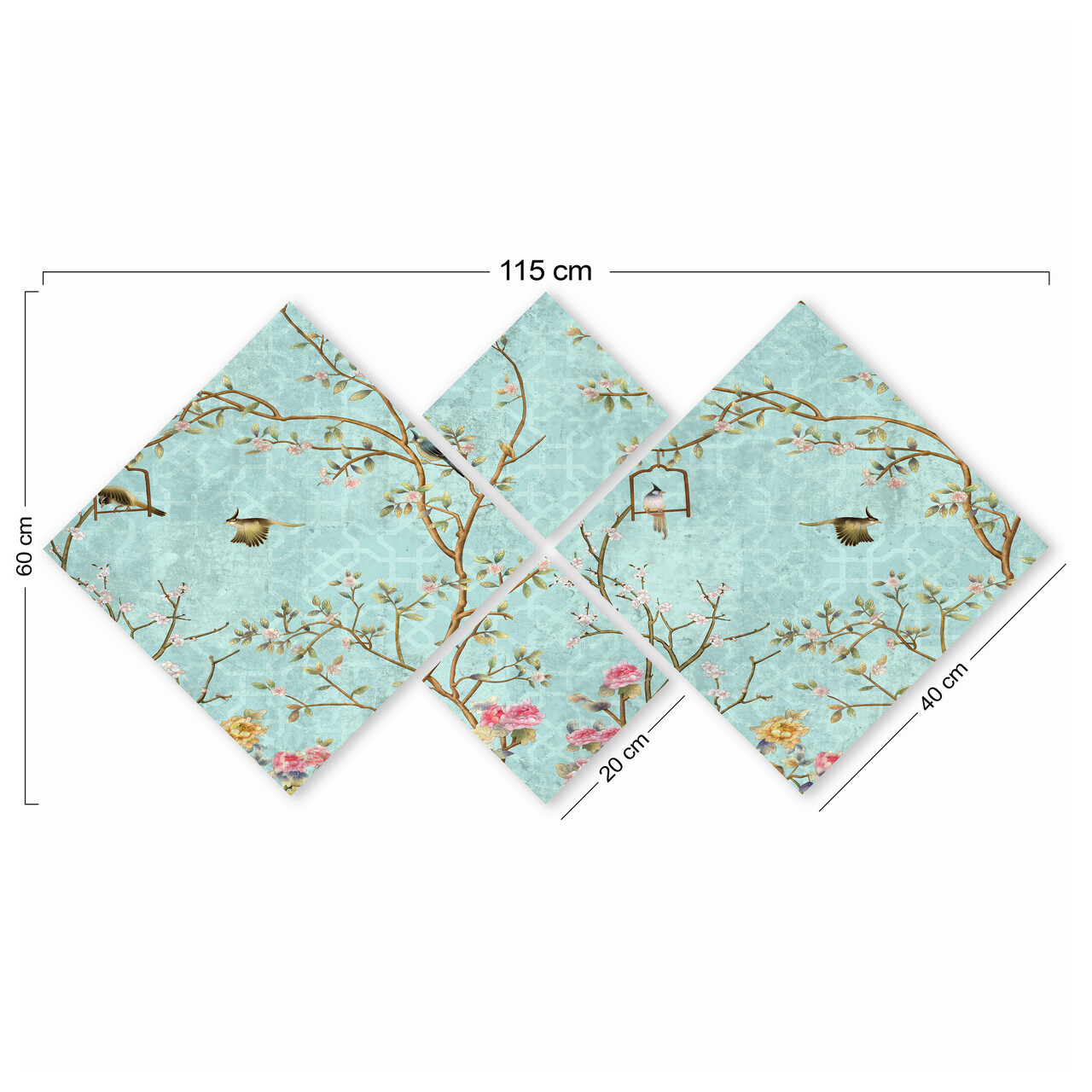 Set 4 tablouri decorative, 4MDF1177630450, MDF, Imprimat UV, Multicolor