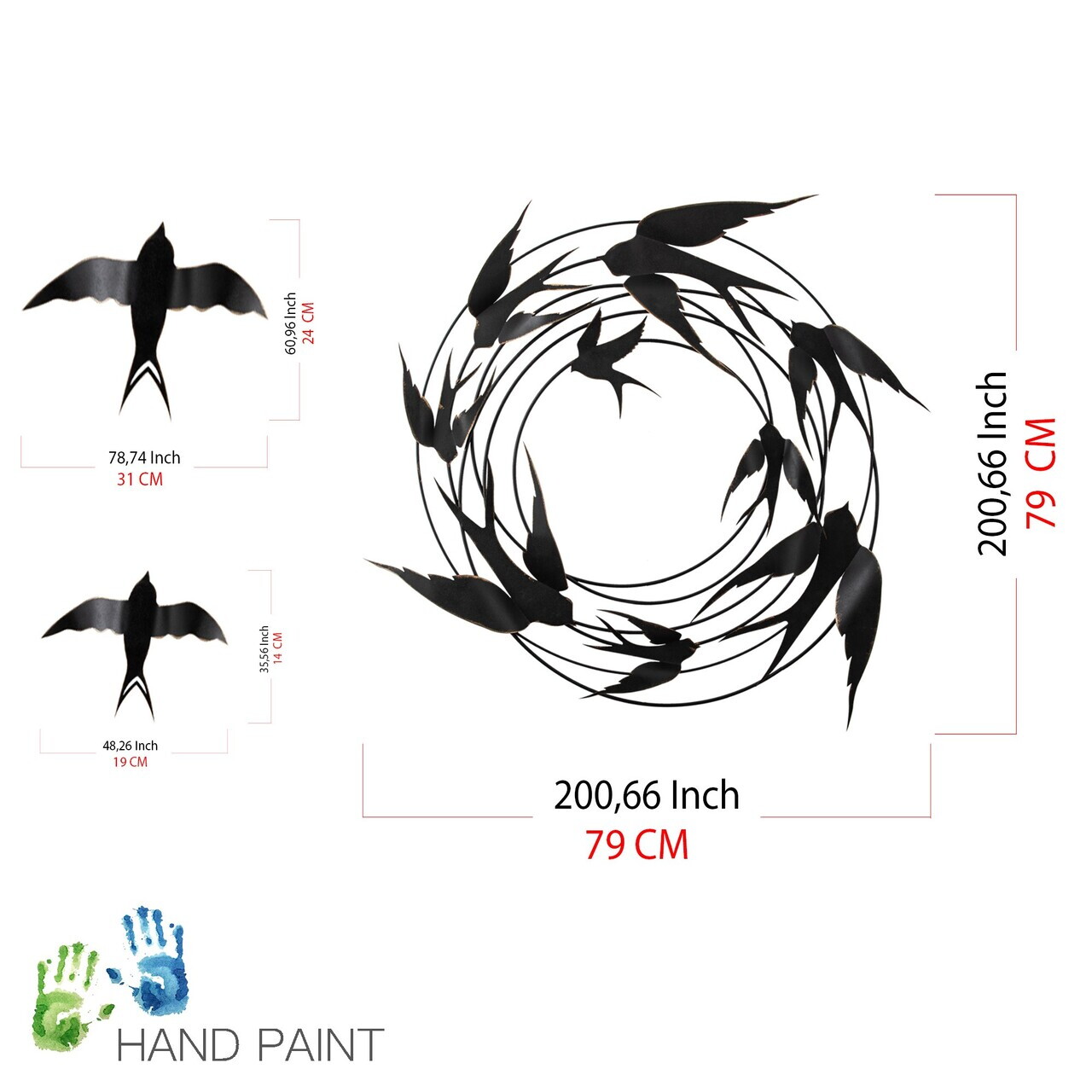 Decoratiune, Migration, Dimensiuni: 79 x 8 x 79 cm, Multicolor — imaginea 8