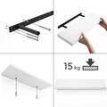 Raft de perete, Vasagle, 60 x 20 x 3.8 cm, MDF/otel, alb mat