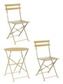 Set mobilier de gradina Bistro 3 piese Wissant, Bizzotto, otel, finisaj mat, ocru