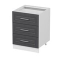 Dulap pentru bucatarie, Hanah Home, Minar, 60x87x58 cm, Alb / Antracit