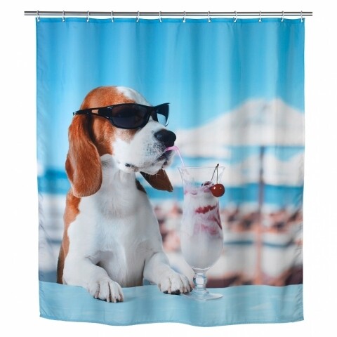 Perdea de dus Cool Dog, Wenko, 180x200 cm, 100% poliester, multicolor
