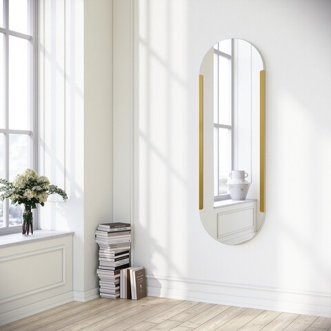 Oglinda decorativa, Neostill, Caprice, 50x150 cm, Metal, Auriu