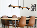 Lustra Marley, TRIO, 115x20x150 cm, 35W, 6x GU10, metal, negru mat/natur