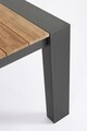 Masa extensibila pentru gradina/terasa Cameron, Bizzotto, 253 - 319 - 384 x 110 x 75 cm, aluminiu/lemn de tec, gri carbune/natural