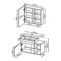 Set Dulap de Baie cu Chiuvetă și Oglindă (2 Piese), Hanah Home, 2930, MDF, Frasin