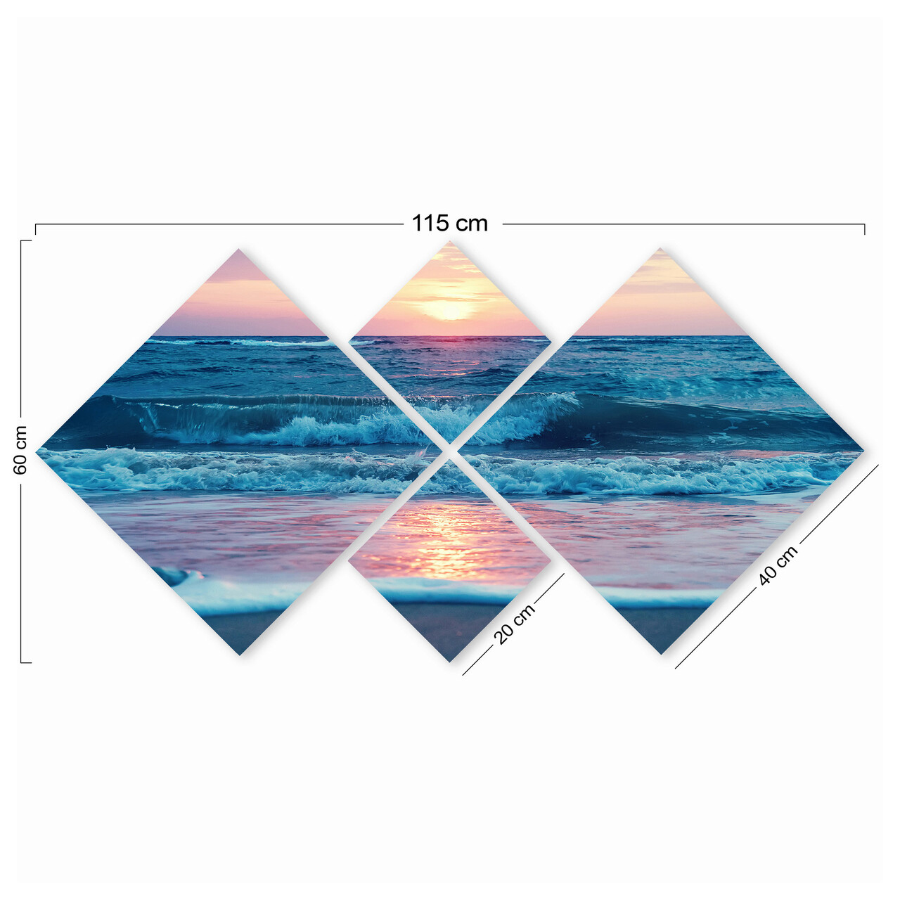 Set 4 tablouri decorative, 4MDF1067702498, MDF, Imprimat UV, Multicolor