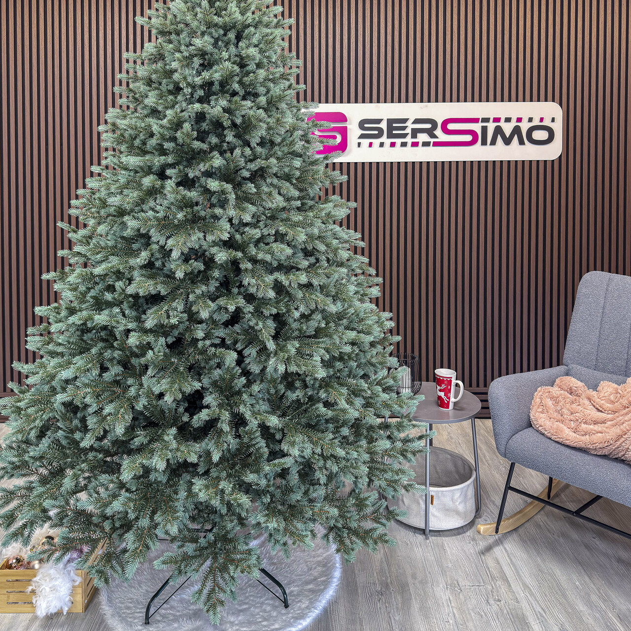 Brad artificial Christmas Deluxe by Sersimo, Alaska Select verde argintiu, integral 3D, 250 cm - view 4