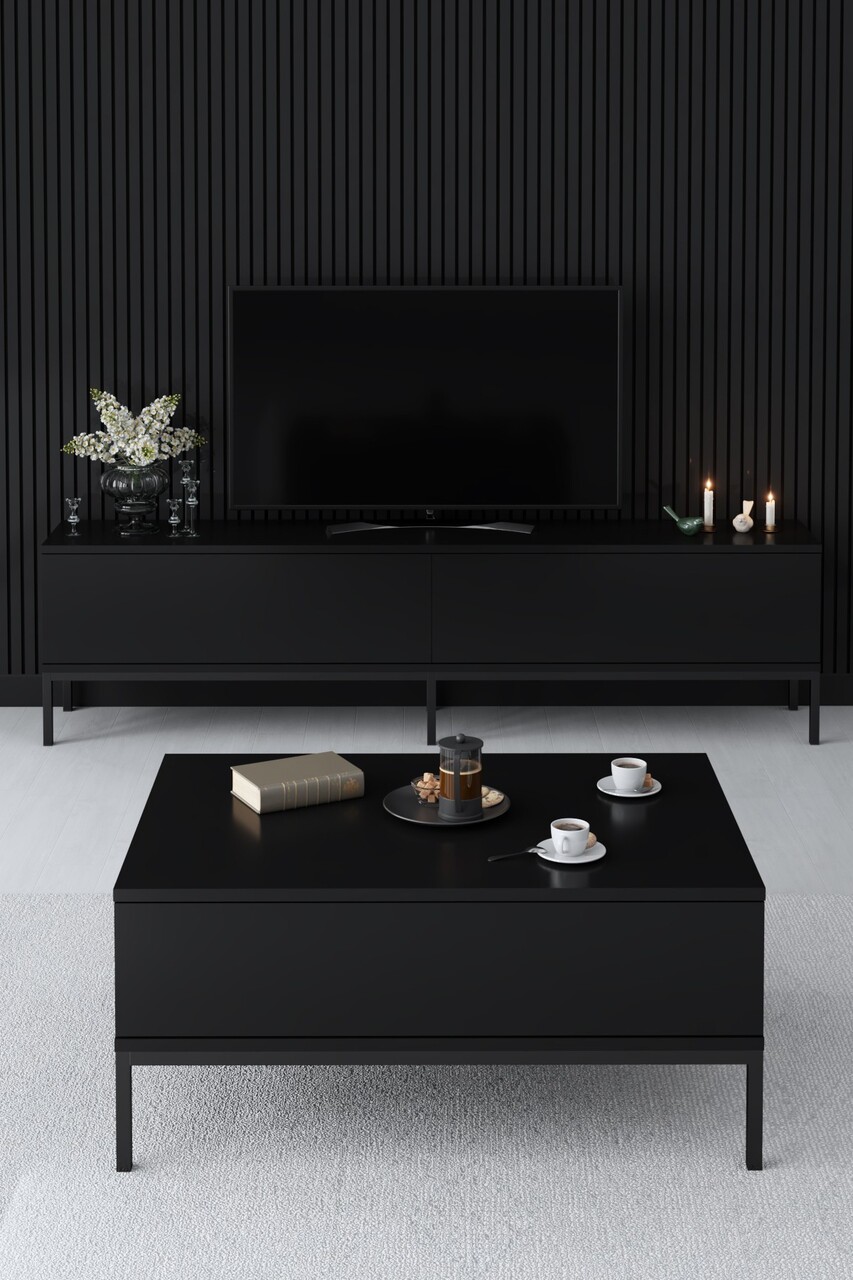 Masuta de cafea, Bexley, Lord, 90x40x60 cm, PAL, Negru - 2 | YEO