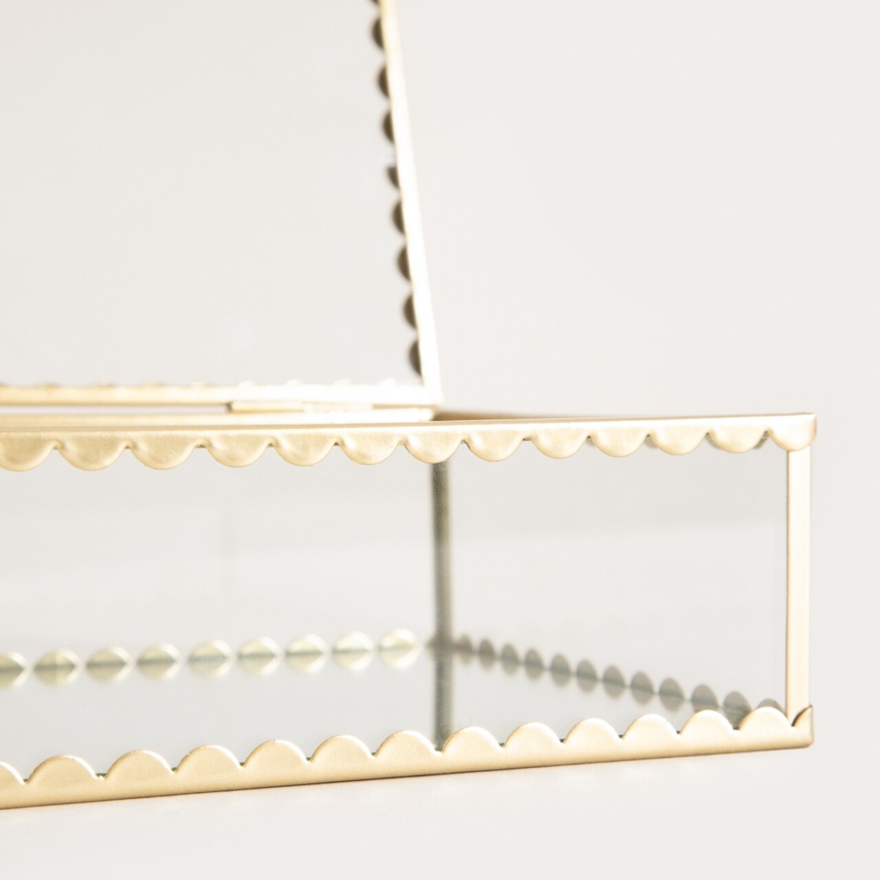 Cutie pentru bijuterii Grazia, Homla, 18x13x5.5 cm, sticla/metal, auriu/transparent - 2 | YEO