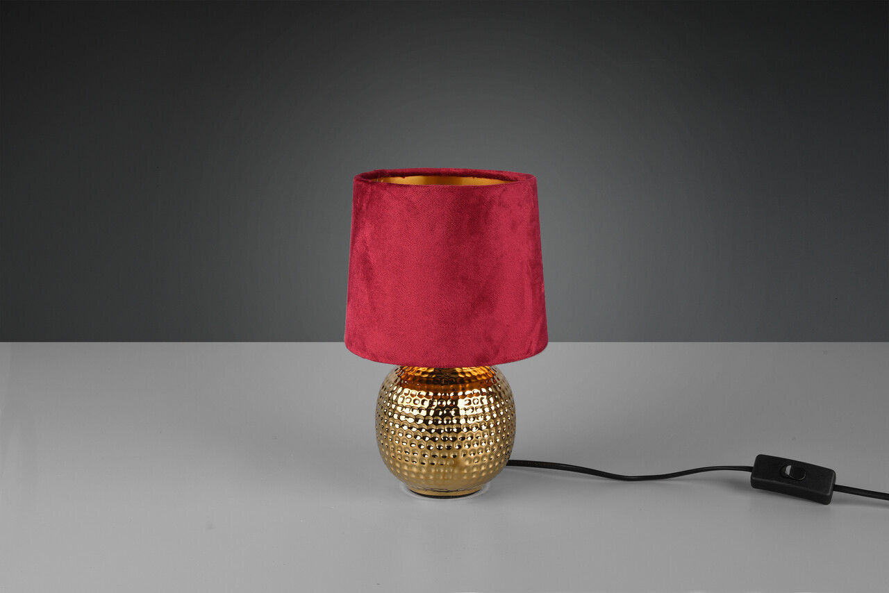 Lampa de masa Sophia, RL, 16x26 cm, 40W, 1x E14, ceramica, auriu/rosu