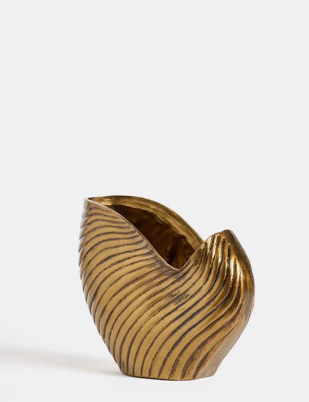 Decoratiune, Oyster, 9x23x28 cm, Poliester, Aur antic - view 2