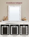 Masa de toaleta cu  oglinda cu LED-uri ajustabile / masuta dressing, Vasagle, 100x40x145 cm, PAL, alb