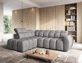 Coltar extensibil stanga 4 locuri ELTAP, LT-04PAO, Falconn, 258x208x107 cm, lemn/poliester, gri inchis