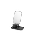 Oglinda cosmetica, Brabantia, Dark Grey, reglabila la 360 grade, factor marire x 5, 20x12.6x28.3 cm, polipropilena, gri inchis