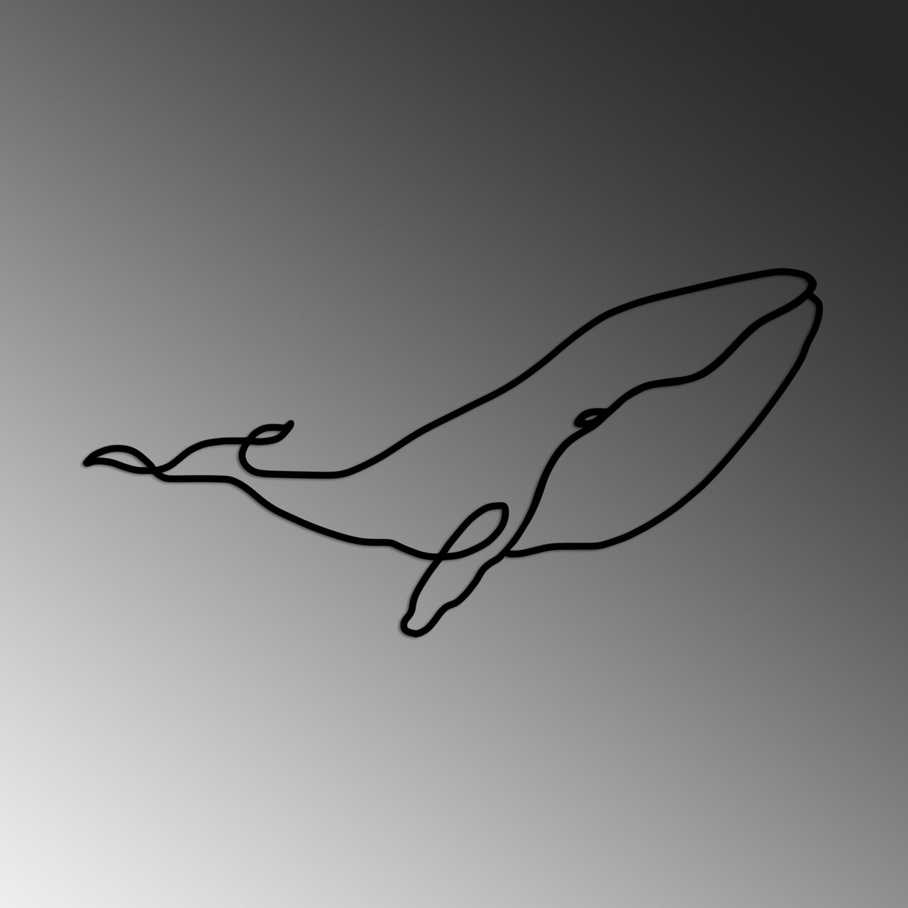 Decoratiune de perete, Whale, Dimensiune: 50 x 25 cm, Negru - view 4