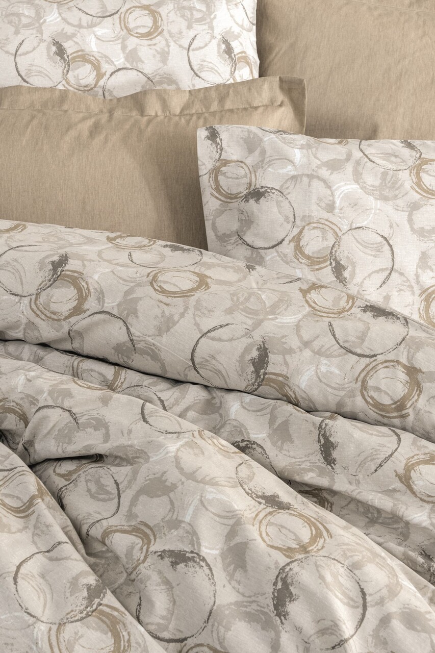 Lenjerie de pat dubla, Moil - Beige, Cotton Box, Bumbac Ranforce