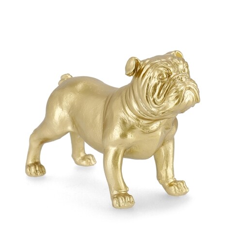 Decoratiune puppy, bizzotto, 28.5 x 12.2 x 19.5 cm, polirasina, auriu