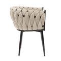 Scaun Prinssi, Homla, 64x54x73 cm, metal/catifea din poliester, bej