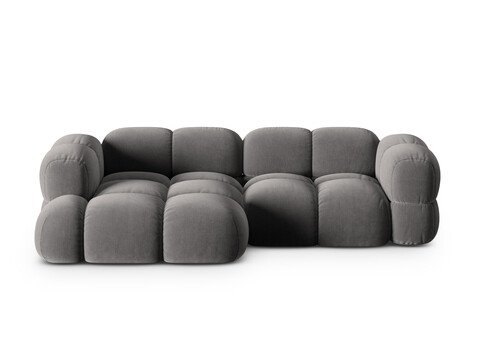 Coltar stanga 3 locuri, Loretto, Cosmopolitan Design, 250x147x68 cm, catifea, gri