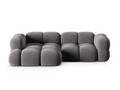 Coltar stanga 3 locuri, Loretto, Cosmopolitan Design, 250x147x68 cm, catifea, gri