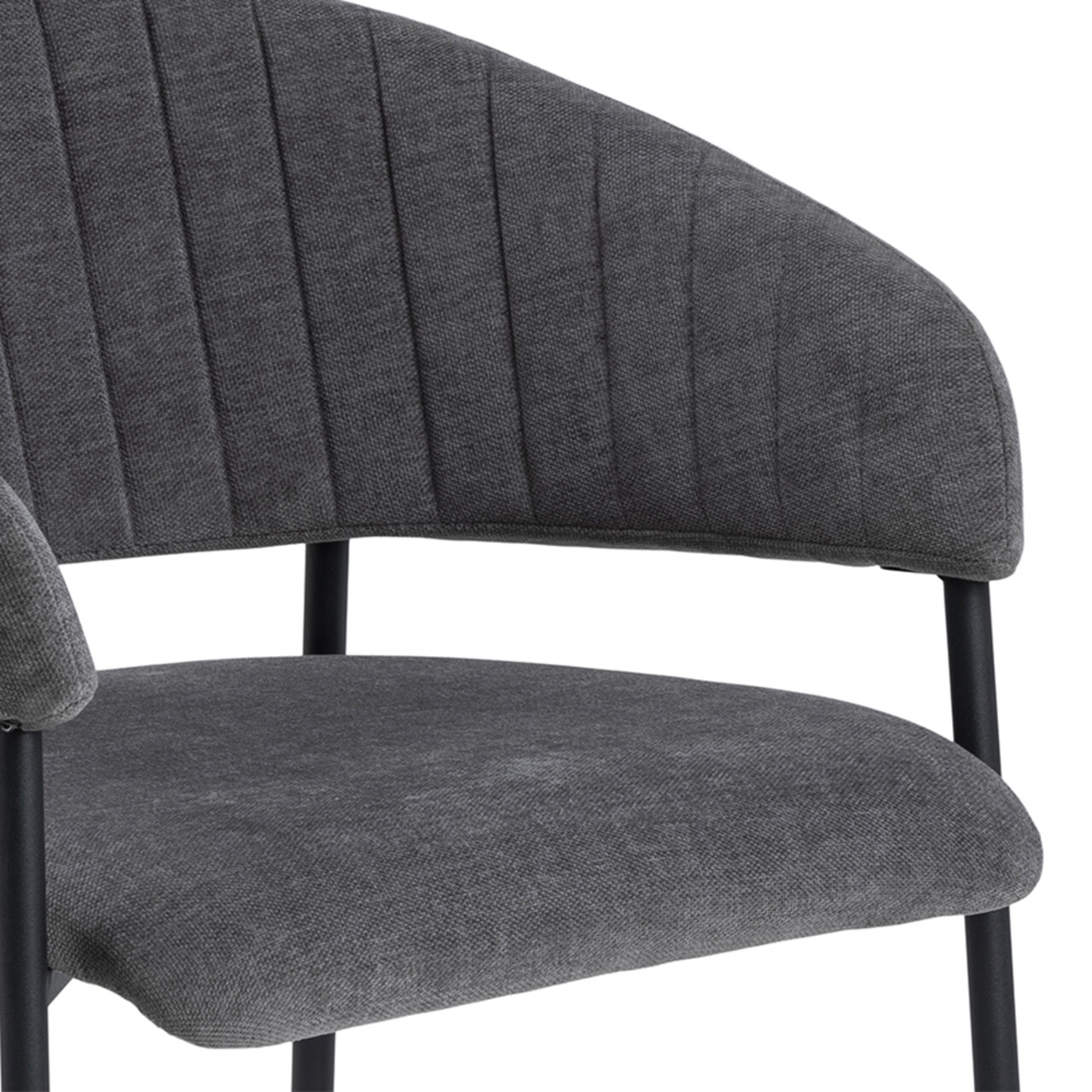Scaun Ann, Actona, 54.5x54x77.5 cm, tesatura Chenille/otel, gri inchis - view 3