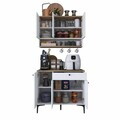Dulap multifunctional, Hanah Home, JE272, 90.2x140.4x45 cm, Alb/Maro