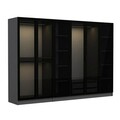 Dulap pentru haine, Minerva, Kale, 270x190x52 cm, PAL, Antracit / Negru