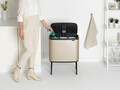 Cos de gunoi cu soft touch, Brabantia, Bo Touch Metallic, 3x11 L, 31.2x54x68 cm, otel, auriu