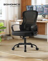 Scaun de birou, Songmics, scaun pivotant cu plasa, 63.5x58.5x94.5-104.5 cm, 110 kg, gri dove