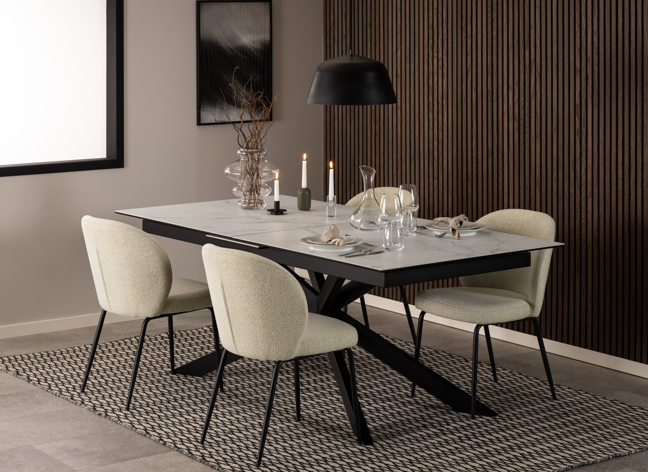 Scaun Patricia, Actona, 52x57.5x82 cm, tesatura Boucle/otel, crem - view 4