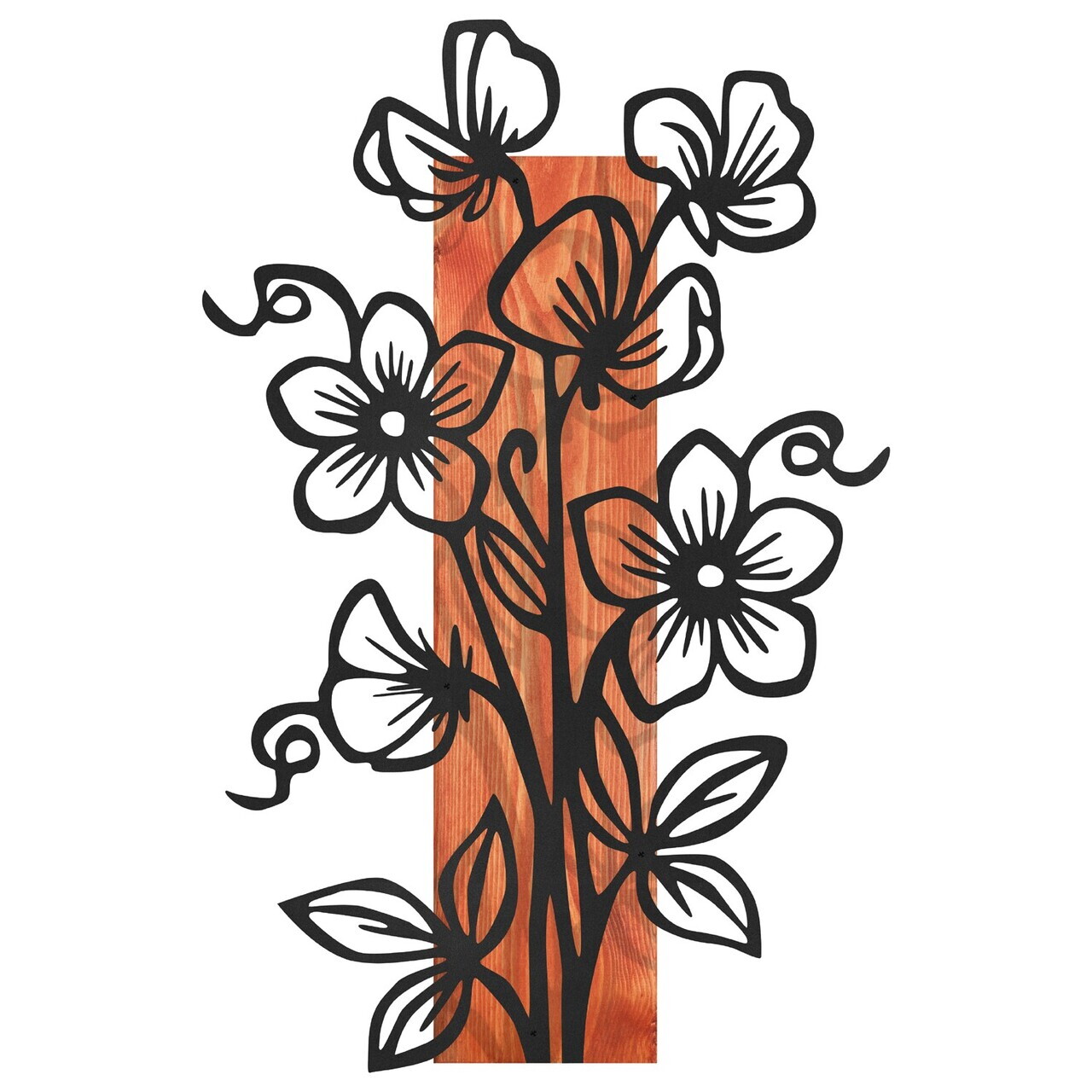 Decoratiune de perete, Fleuria, Cadru: Lemn (Grosime: 2 cm), Roșu/Negru — imaginea 7