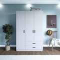 Dulap pentru haine, Miwood, Yaman 1600-032, 120x181x45 cm, PAL, Alb mat