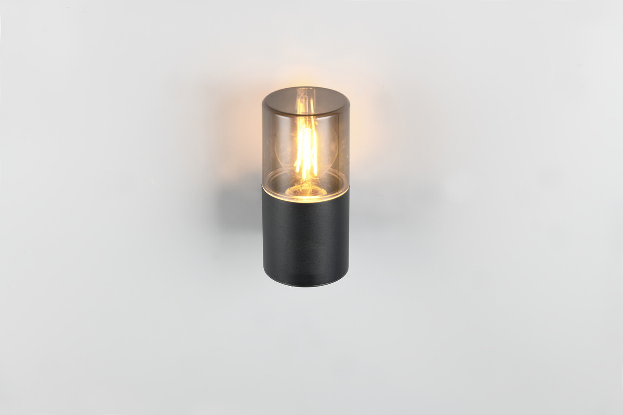 Aplica de perete pentru exterior Hoosic TRIO 8.5x11.8x17.5 cm 28W 1x E27 aluminiu negru mat