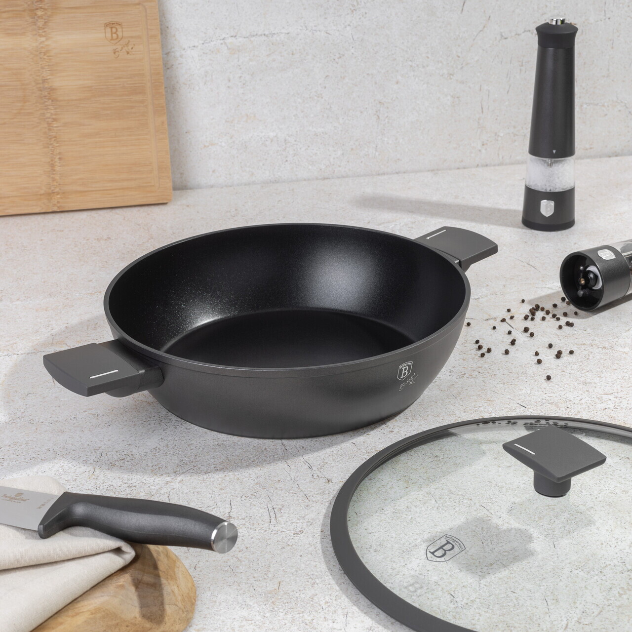Oala cu capac Berlinger Haus, Anthracite, 30 cm, 4.5 L, aluminiu forjat, antracit mat - imagine 7