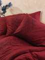 Lenjerie de pat dubla King (FR), Sooty - Claret Red, Cotton Box, Bumbac Ranforce