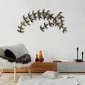 Decoratiune de perete, Kirlangic, Metal, Dimensiune: 136 x 75 cm, Aur/Negru