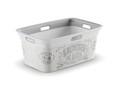 Cos de rufe, Kis, Chic Laundry, 45 L, plastic, alb/gri