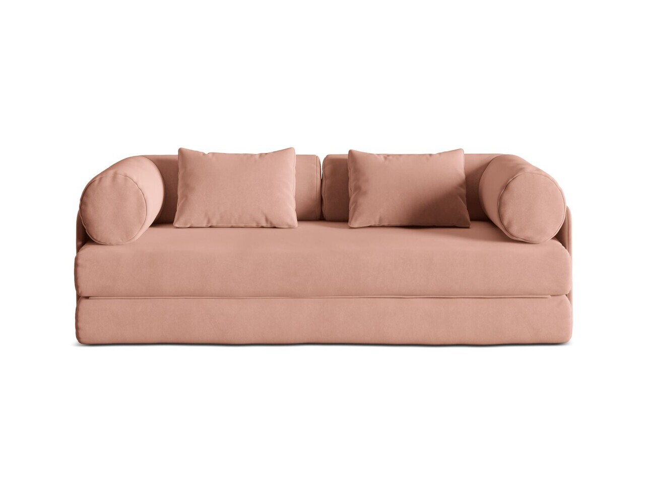 Canapea extensibila 3 locuri, Dreamy, Micadoni Home, 206x95x70 cm, catifea, roz