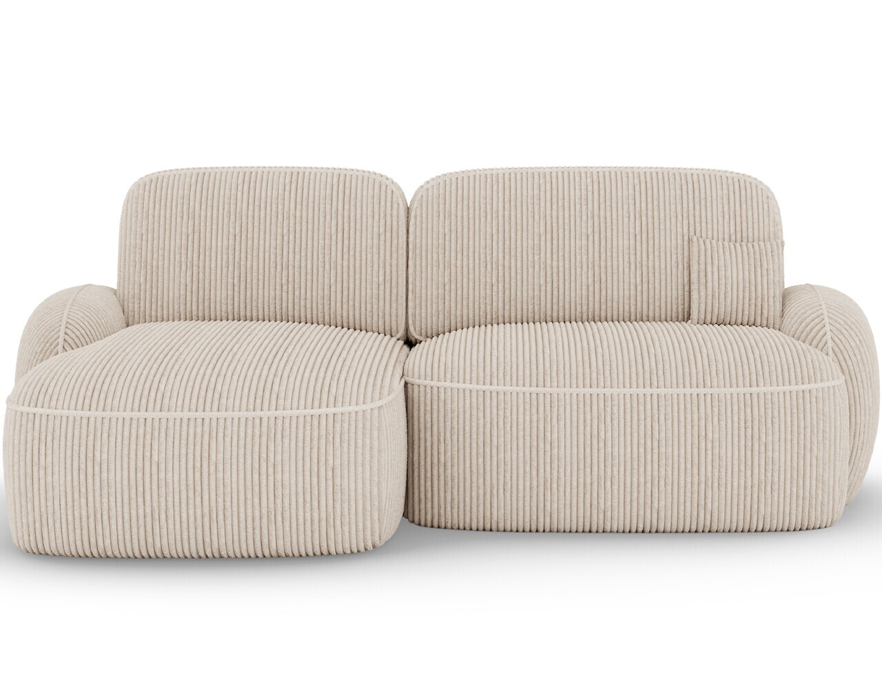Coltar extensibil stanga 3 locuri ELTAP, Tesalia, 240x150x93 cm, lemn/catifea din poliester, bej deschis — imaginea 4