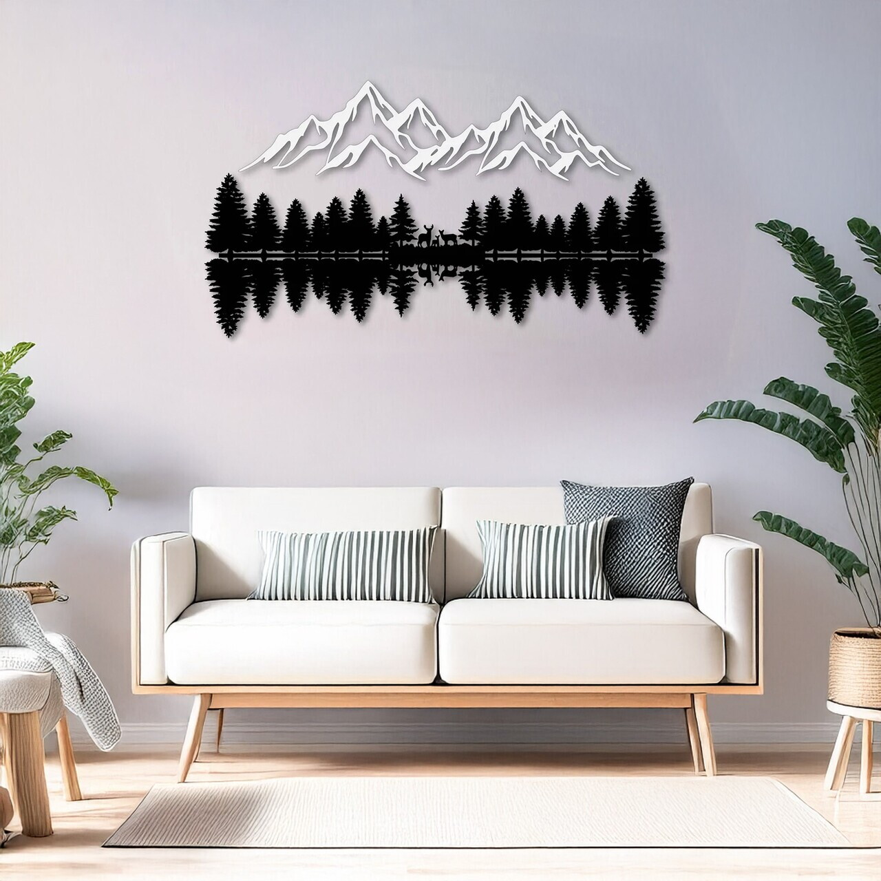 Decoratiune de perete, DCV-1124-MT, Dimensiune: 100 x 70 cm, Alb/Negru — imaginea 2