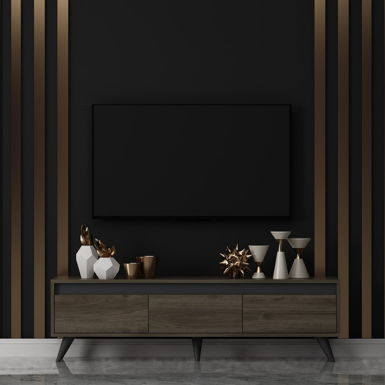 Comoda TV, Odessa, Century, 150x30x45 cm, PAL, Maro - 1 | YEO