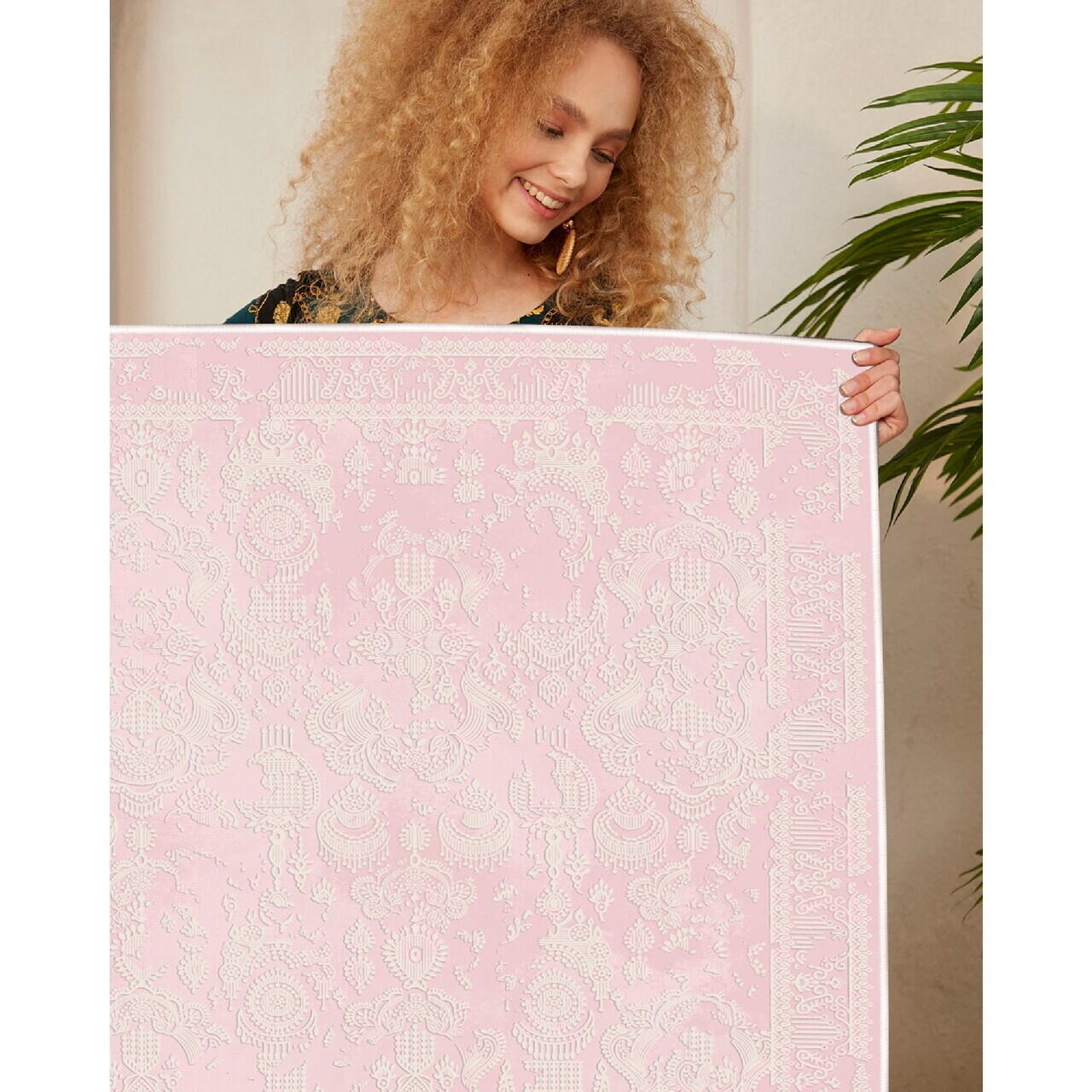 Covor, Eexfab797-Pink, 90x180 cm, Roz — imaginea 2