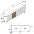 Consola, Hommy Craft, Milan 160, 160x78x35 cm, Maro/Crem