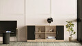 Dulap multifunctional, Locelso, Vario F, 139.8x61.8x46.3 cm, Stejar / Negru
