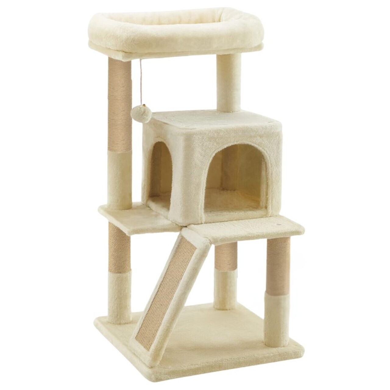 Casă pentru pisici, Paws & Whiskers, Peti, MATERIAL TEXTIL WELSOFT, Bej