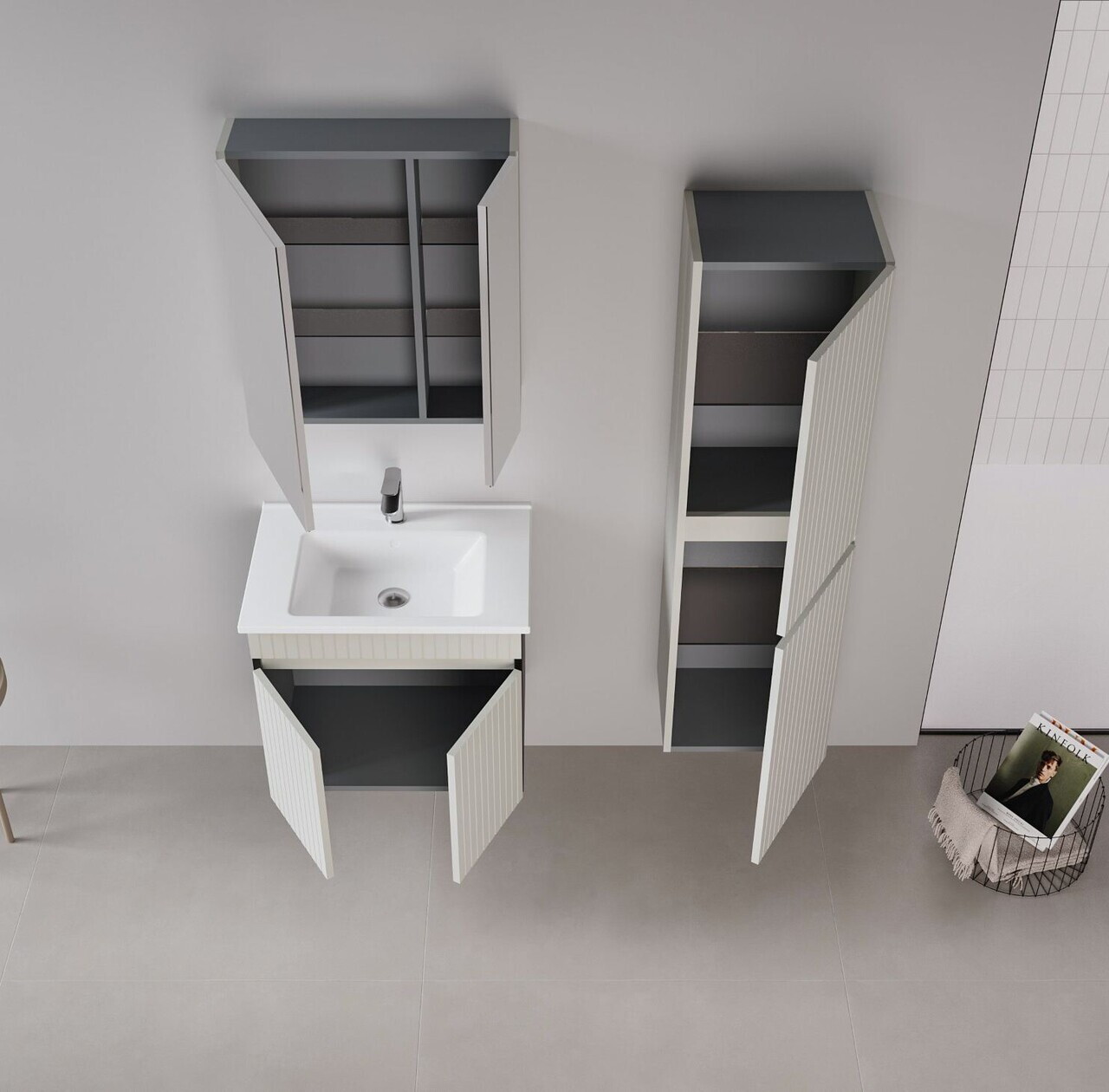 Dulap de baie, Hanah Home, Tivoli 40, Cașmir mat — imaginea 3